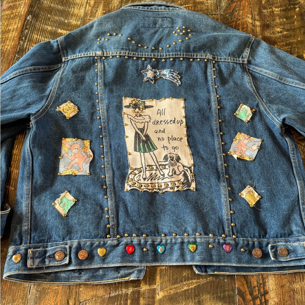 Vintage one of a kind denim jacket size large